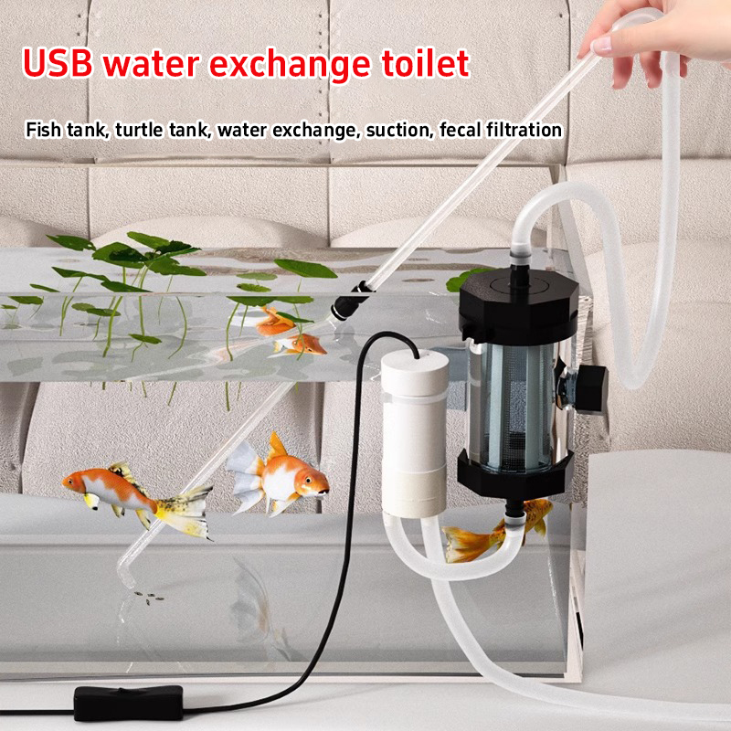 Aquarium Fish Waste Collector - USB Elektrikli Balık Tankı Dışkı Emme